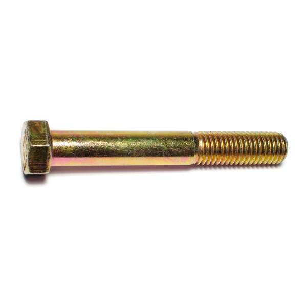 Midwest Fastener Grade 8, 9/16"-12 Hex Head Cap Screw, Zinc Yellow Steel, 4 in L, 5 PK 65488 - main
